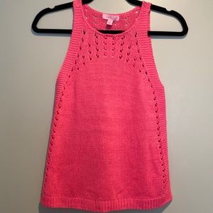 NWT Lilly Pulitzer Hot Pink Crochet Tank Size XS